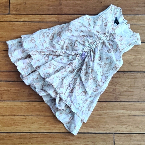 Calvin Klein Jeans, size 4T Ruffle Dress with Brown, Purple, Blue Designs - Picture 1 of 5